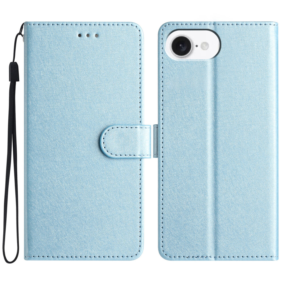 (Iphone 16E, Baby ) For Iphone 16E Wallet Case Leather Folio Phone Cover Magnetic Clasp Blue 6914284737993