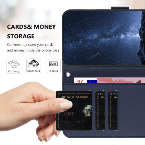 (iPhone 16e, Blue) For iPhone 16e Leather Case Wallet Stand Solid Color Anti Drop Phone Cover 1