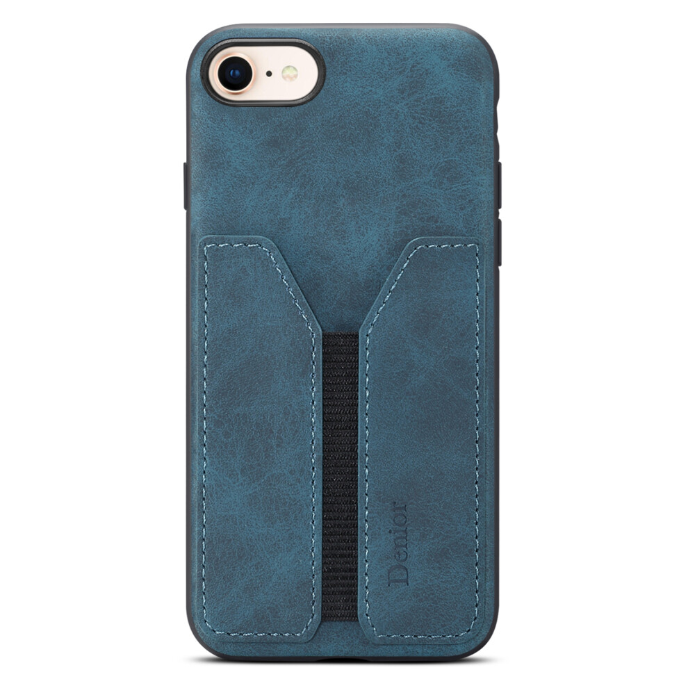 (Iphone 16E, ) Denior For Iphone 16E Case Elastic Card Holder Pu Leather+Tpu+Pc Phone Cover Blue 6914289801255