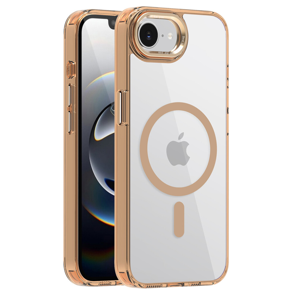 (Iphone 16E, Desert ) For Iphone 16E Case Compatible With Magsafe Tpu+Pc Transparent Phone Cover Gold 6914284300630