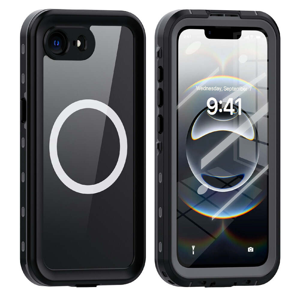 (Iphone 16E, ) Redpepper Dot+ Series For Iphone 16E Phone Case Compatible With Magsafe Ip68 Waterproof Clear Phone Cover Black 6914282241669