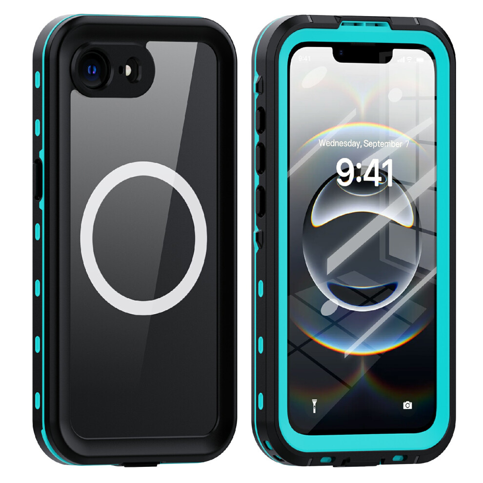 (Iphone 16E, ) Redpepper Dot+ Series For Iphone 16E Phone Case Compatible With Magsafe Ip68 Waterproof Clear Phone Cover Blue 6914287236110