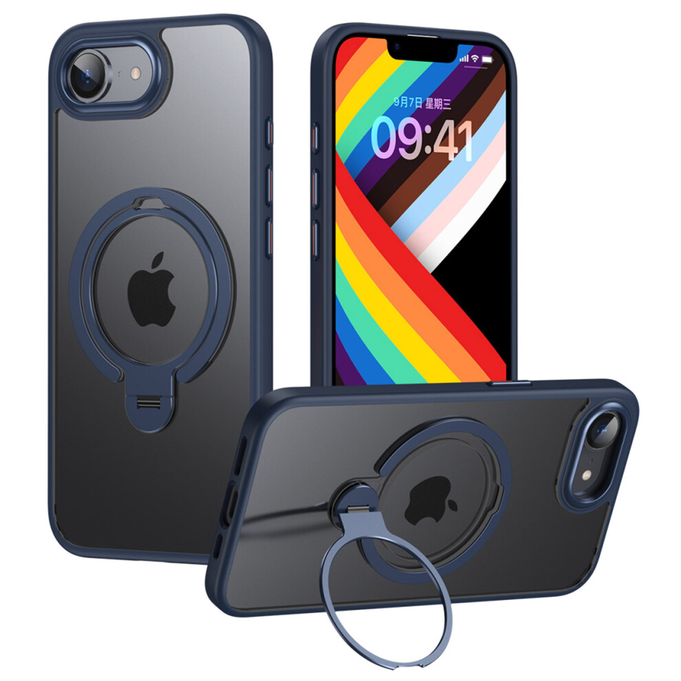 (Iphone 16E, ) For Iphone 16E Phone Case Compatible With Magsafe Kickstand Matte Back Cover Blue 6914280643779