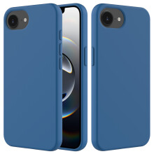 (iPhone 16e, Blue) For iPhone 16e Case Drop Proof Liquid Silicone Soft Lining Back Phone Cover