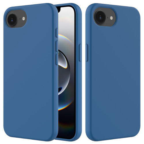 (iPhone 16e, Blue) For iPhone 16e Case Drop Proof Liquid Silicone Soft Lining Back Phone Cover
