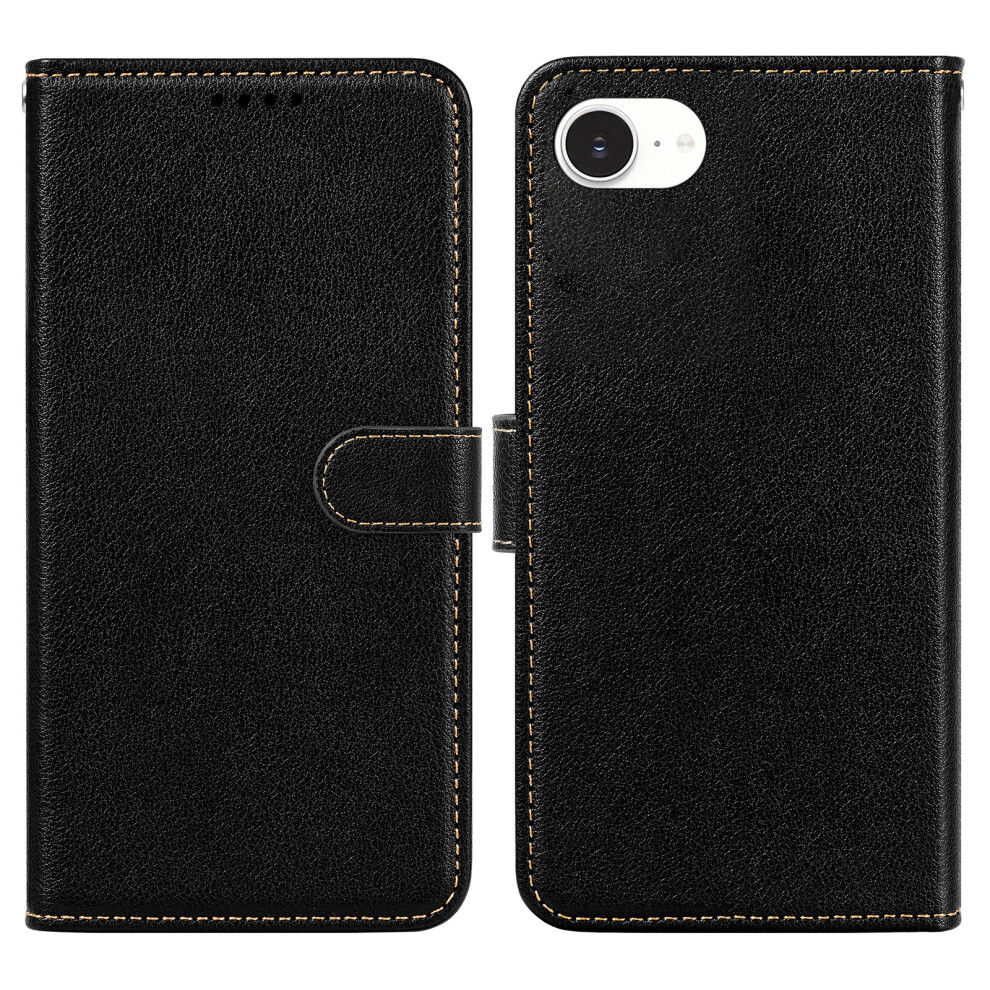 (Iphone 16E, ) For Iphone 16E Case Wallet Rfid Blocking Litchi Texture Leather Phone Cover Black 6914285234392