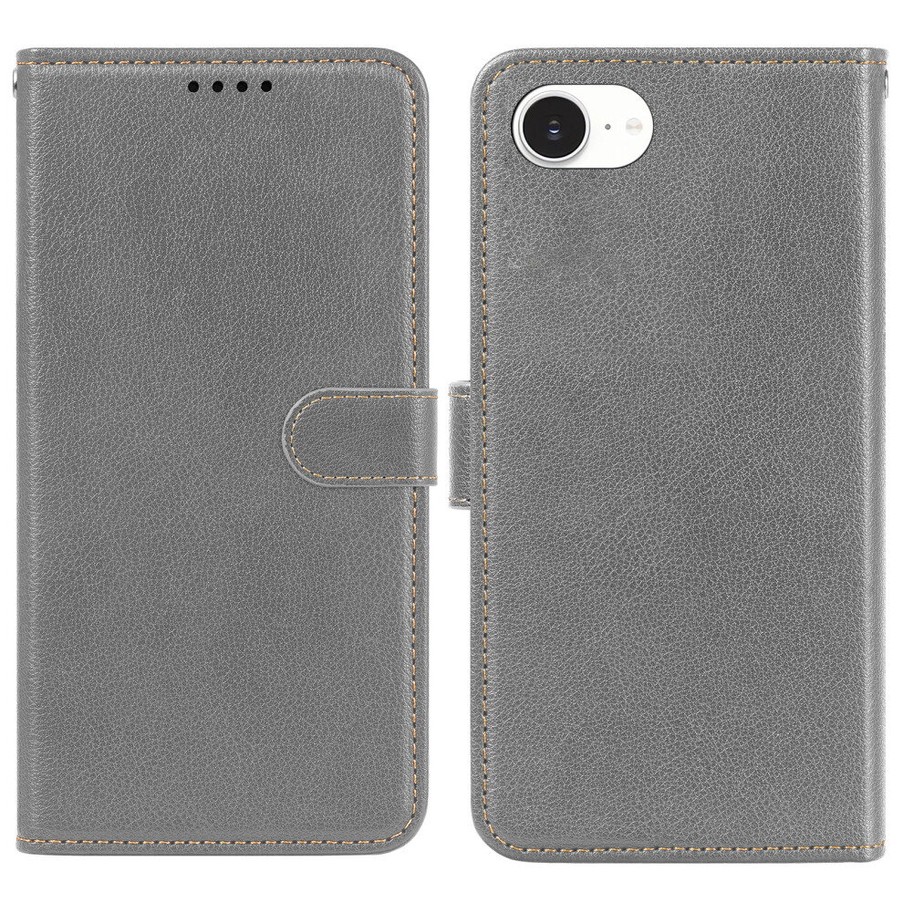 (Iphone 16E, ) For Iphone 16E Case Wallet Rfid Blocking Litchi Texture Leather Phone Cover Grey 6914281646342