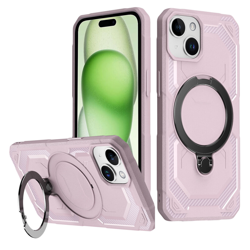 (Iphone 15, ) For Iphone 15 Case Compatible With Magsafe Kickstand Tpu+Pc Phone Cover Pink 6914286945518