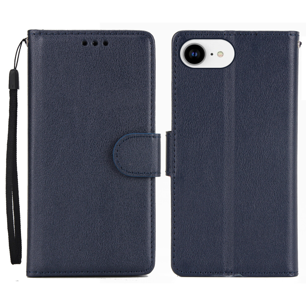 (Iphone 16E, ) For Iphone 16E Case Wallet Stand View Pu Leather Phone Cover Blue 6914286973115