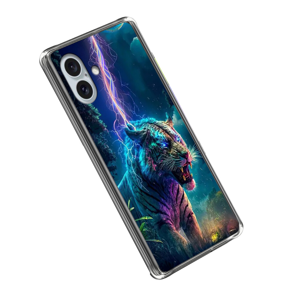 (Iphone 16, Lightning Tiger) For Iphone 16 Case Imd Pattern Printed Shockproof Tpu Phone Cover 6914285571862