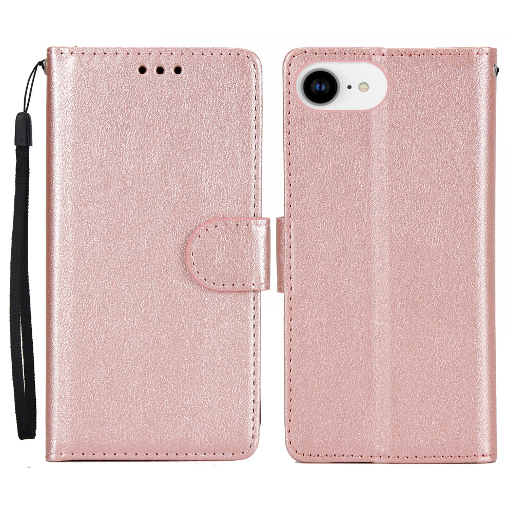 (Iphone 16E, Rose ) For Iphone 16E Case Wallet Stand View Pu Leather Phone Cover Gold 6914284711009