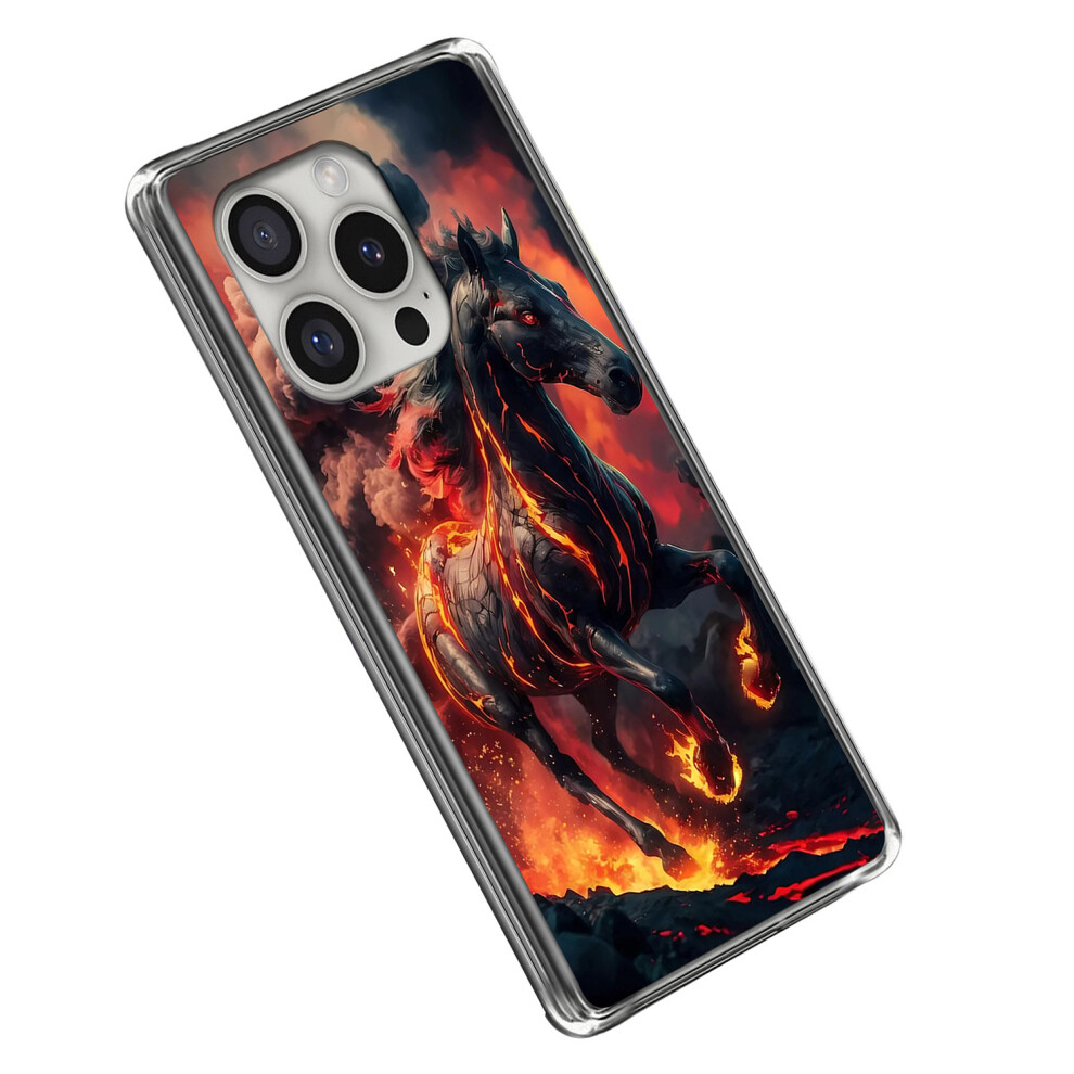 (Iphone 16 Pro, Fiery Horse) For Iphone 16 Pro Case Imd Pattern Printed Shockproof Tpu Phone Cover 6914284317348