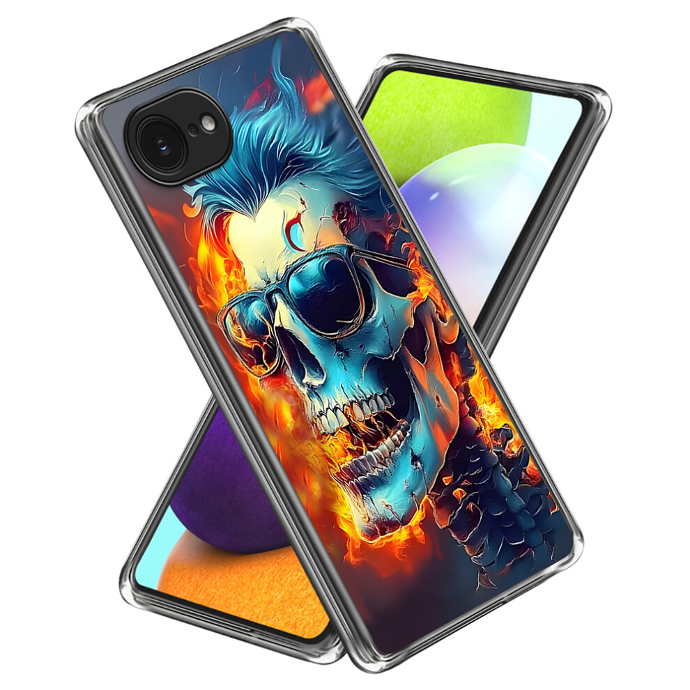 (Iphone 16E, Flame Skull) For Iphone 16E Case Imd Pattern Printing Tpu Shockproof Phone Cover 6914286682512