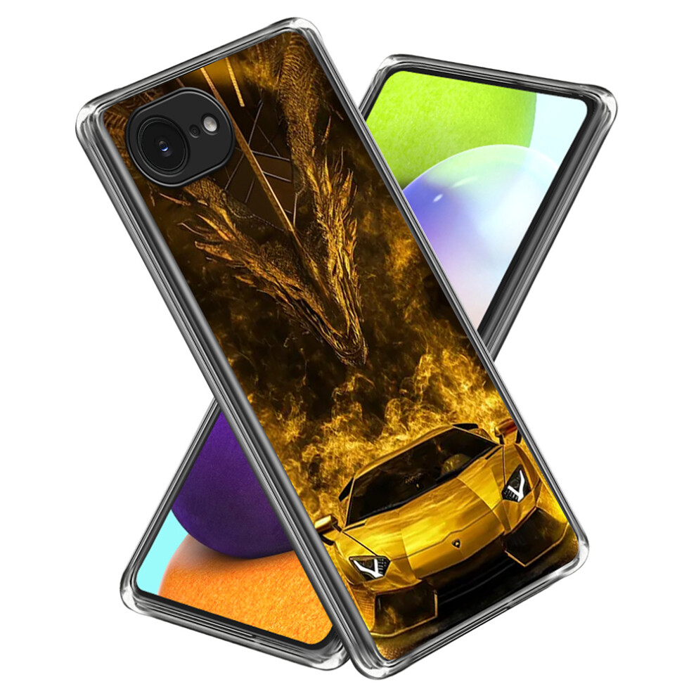 (Iphone 16E, Sports Car) For Iphone 16E Case Imd Pattern Printing Tpu Shockproof Phone Cover Golden 6914283711154