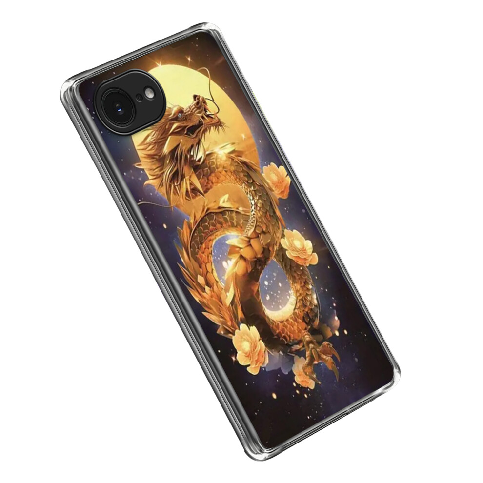 (Iphone 16E, Dragon) For Iphone 16E Case Imd Pattern Printed Shockproof Tpu Phone Cover Golden 6914281318720