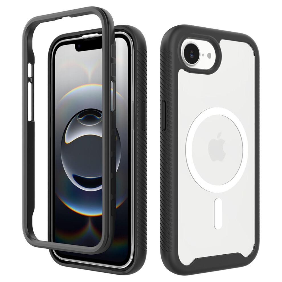 (Iphone 16E, ) For Iphone 16E Case Pc+Tpu Protective Phone Cover Support Wireless Charging Black 6914282397731