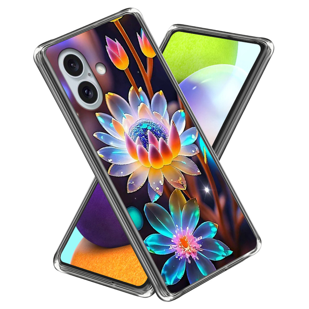 (Iphone 16, Colorful Flowers) For Iphone 16 Case Imd Pattern Printing Tpu Shockproof Phone Cover 6914289159134