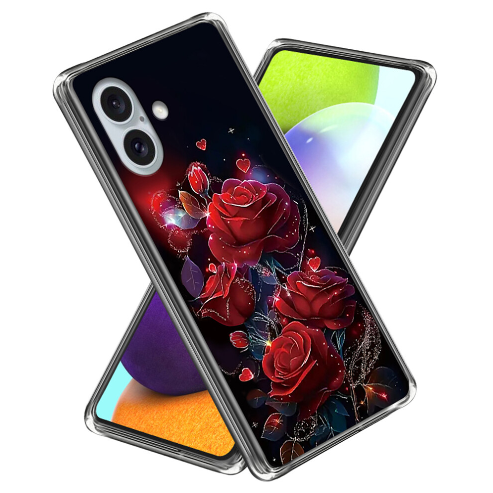 (Iphone 16, Roses) For Iphone 16 Case Imd Pattern Printing Tpu Shockproof Phone Cover Red 6914281110980