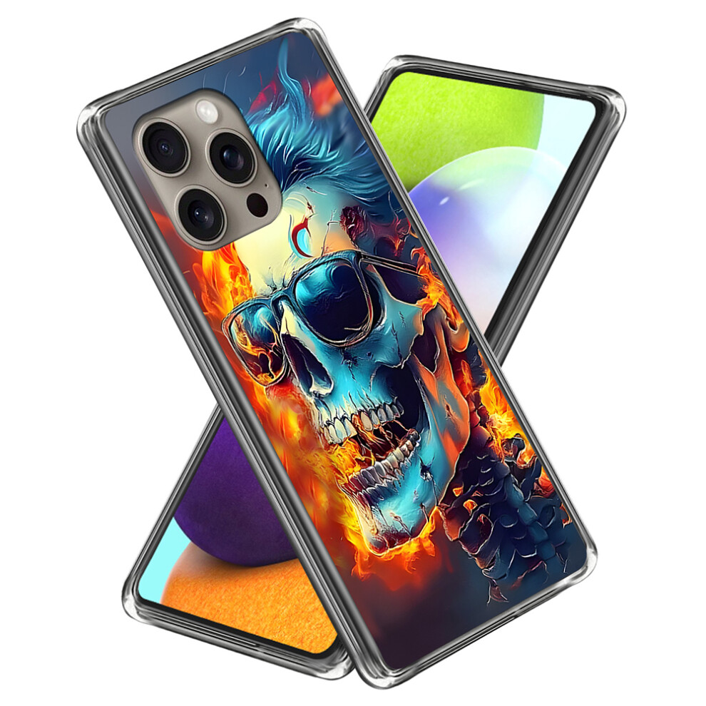 (Iphone 16 Pro Max, Flame Skull) For Iphone 16 Pro Max Case Imd Pattern Printing Tpu Shockproof Phone Cover 6914281122297