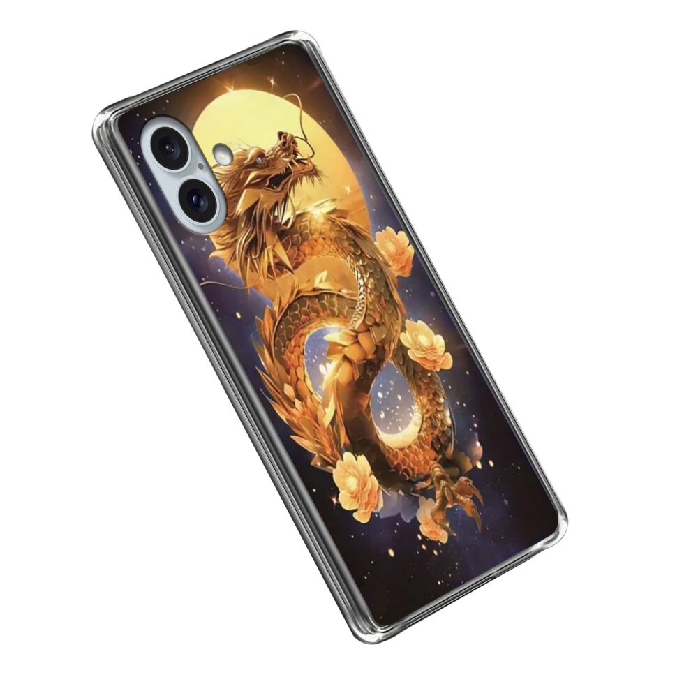 (Iphone 16 Plus, Dragon) For Iphone 16 Plus Case Imd Pattern Printed Shockproof Tpu Phone Cover Golden 6914283968688