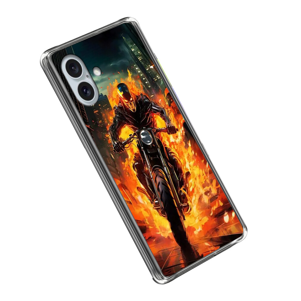 (Iphone 16 Plus, Flame Knight) For Iphone 16 Plus Case Imd Pattern Printed Shockproof Tpu Phone Cover 6914287788060