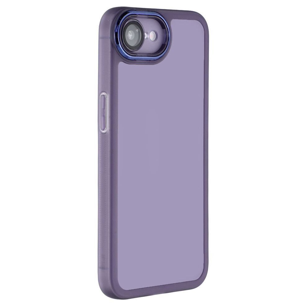 (Iphone 16E, Transparent ) For Iphone 16E Case Electroplated Camera Frame Tpu Phone Cover Purple 6914281209257