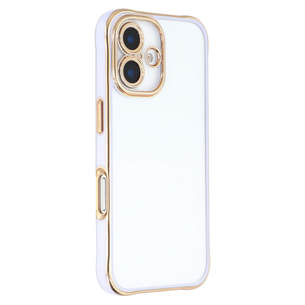 (Iphone 16, Light ) For Iphone 16 Electroplated Case 2.0Mm Thick Acrylic Tpu Hybrid Shockproof Phone Cover Purple 6914281862377