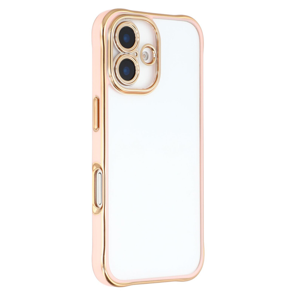 (Iphone 16, ) For Iphone 16 Electroplated Case 2.0Mm Thick Acrylic Tpu Hybrid Shockproof Phone Cover Pink 6914286269805