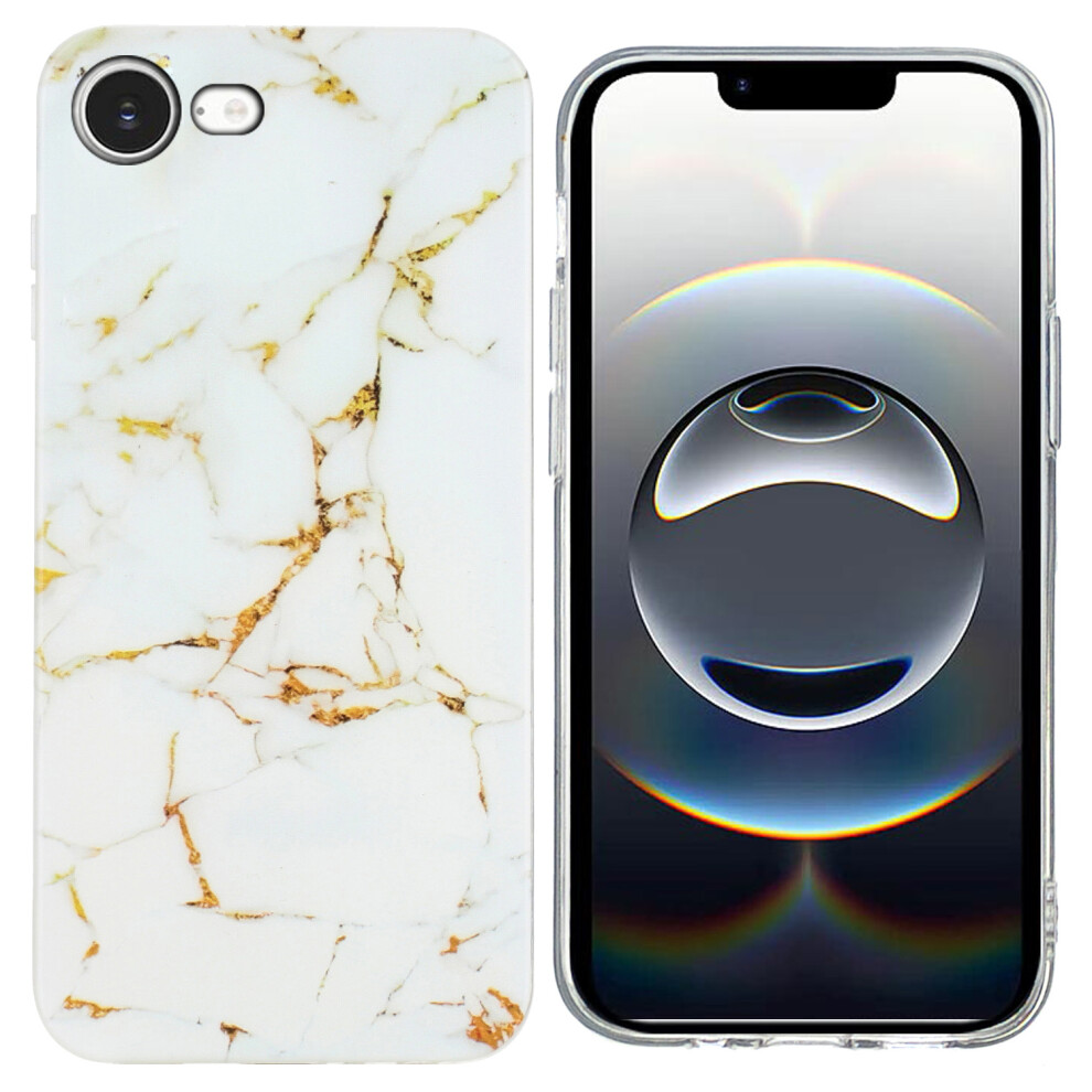 (Iphone 16E, ) For Iphone 16E Case Marble Pattern Painted Tpu Phone Back Cover White 6914284010454