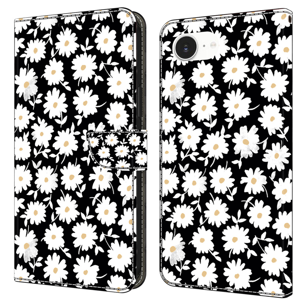 (Iphone 16E, Floral) For Iphone 16E Case Magnetic Clasp 3D Pattern Leather Wallet Phone Cover 6914283749744