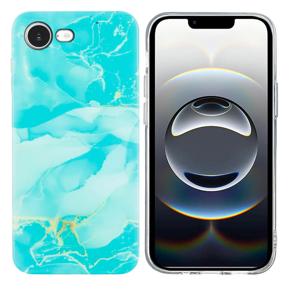 (Iphone 16E, ) For Iphone 16E Case Marble Pattern Painted Tpu Phone Back Cover Green 6914286885432