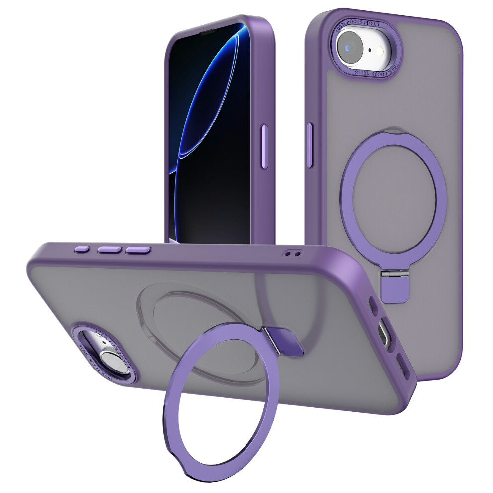 (Iphone 16E, Dark ) For Iphone 16E Case Compatible With Magsafe Anti-Drop Tpu+Pc Kickstand Phone Cover Purple 6914287727342