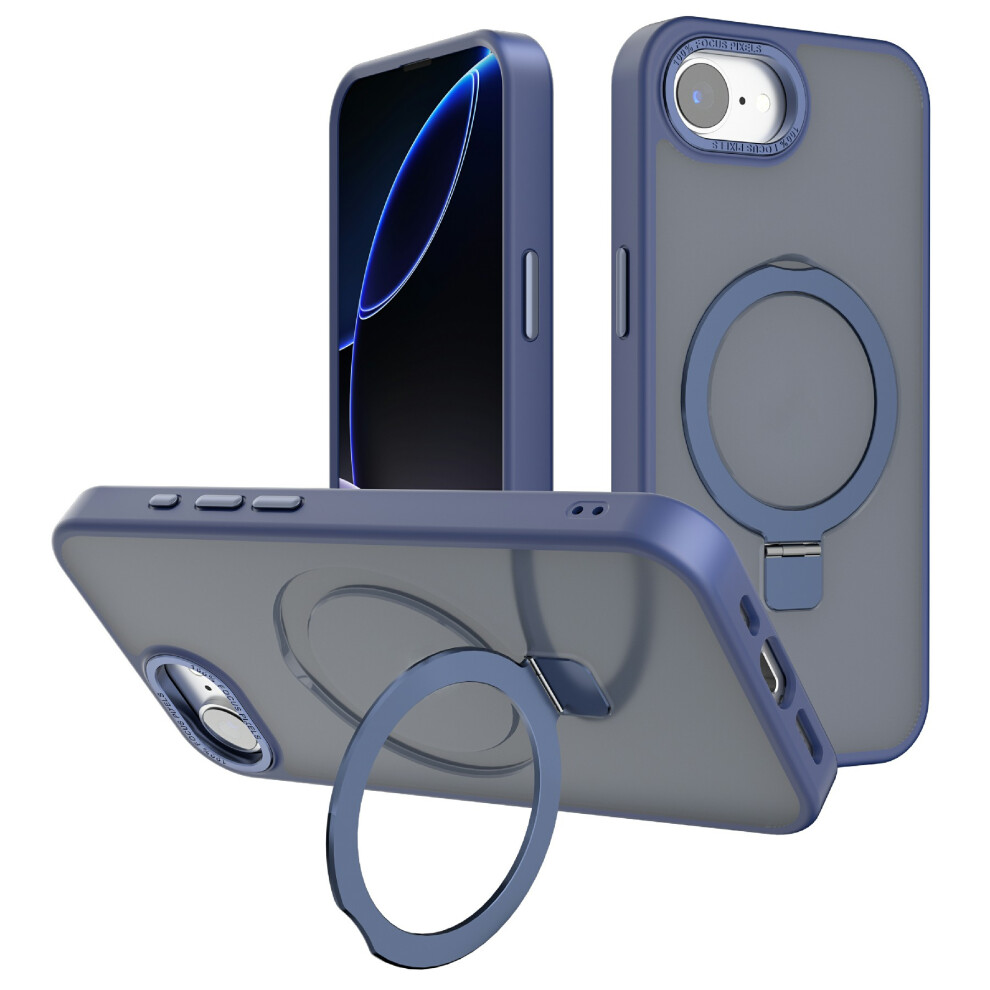 (Iphone 16E, Navy ) For Iphone 16E Case Compatible With Magsafe Anti-Drop Tpu+Pc Kickstand Phone Cover Blue 6914286104328