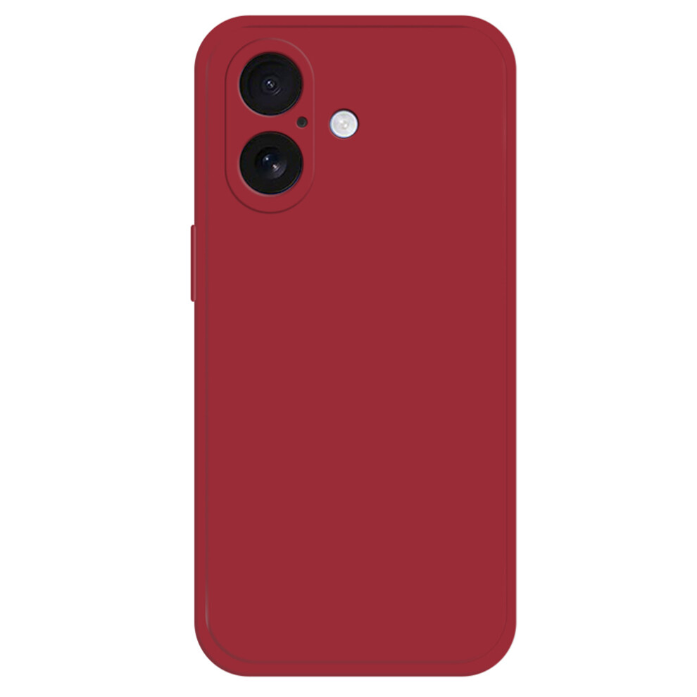 (Iphone 16 Plus, Camellia ) For Iphone 16 Plus Tpu Case Straight Edge Protection Phone Cover Red 6914280244983