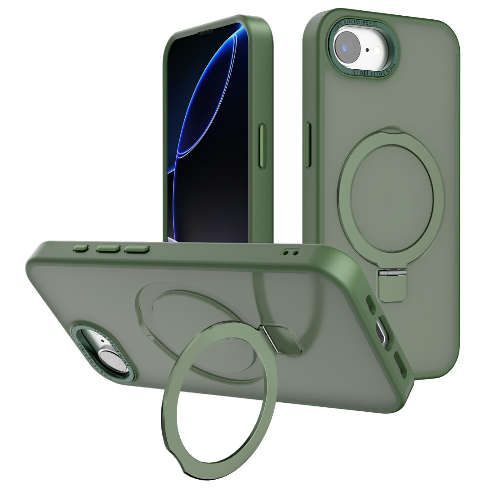 (Iphone 16E, ) For Iphone 16E Case Compatible With Magsafe Anti-Drop Tpu+Pc Kickstand Phone Cover Green 6914288056175