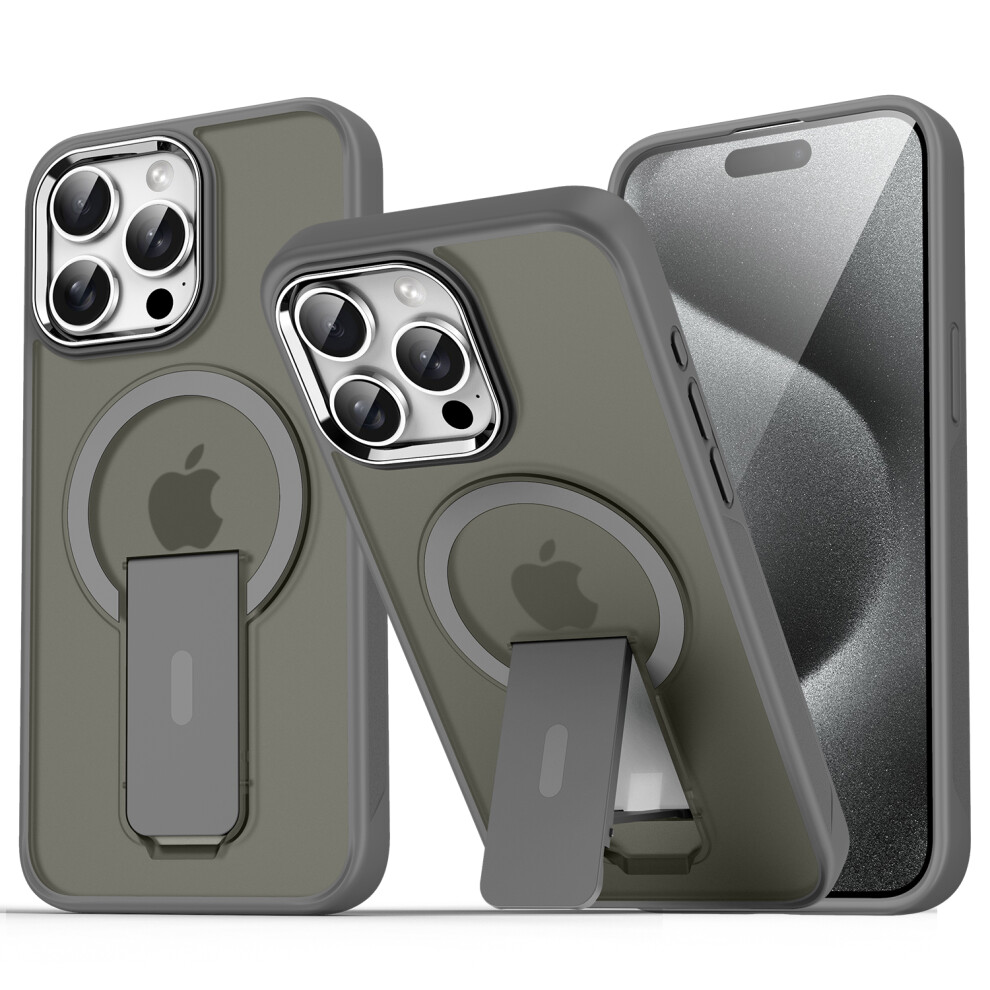 (Iphone 13 Pro, Titanium ) For Iphone 13 Pro Case Compatible With Magsafe Pc+Tpu Phone Cover With Kickstand Grey 6914283833054