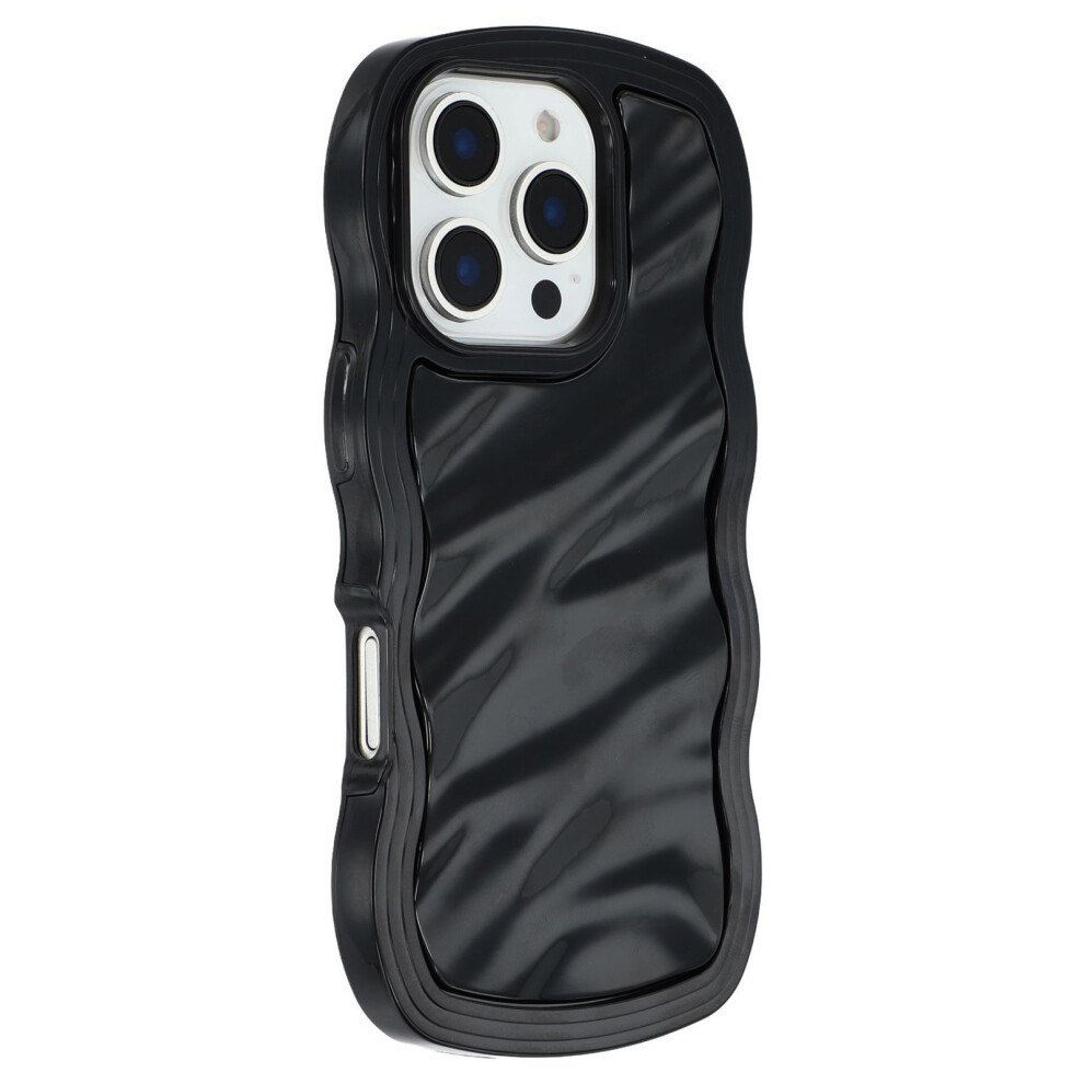 (Iphone 16 Pro, ) For Iphone 16 Pro Case Wavy Edge Shockproof Tpu+Pc Phone Cover Black 6914285828225