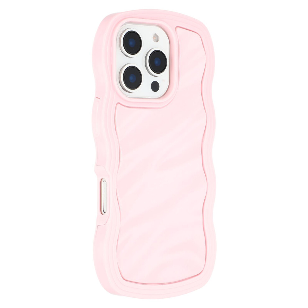 (Iphone 16 Pro, ) For Iphone 16 Pro Case Wavy Edge Shockproof Tpu+Pc Phone Cover Pink 6914280954394