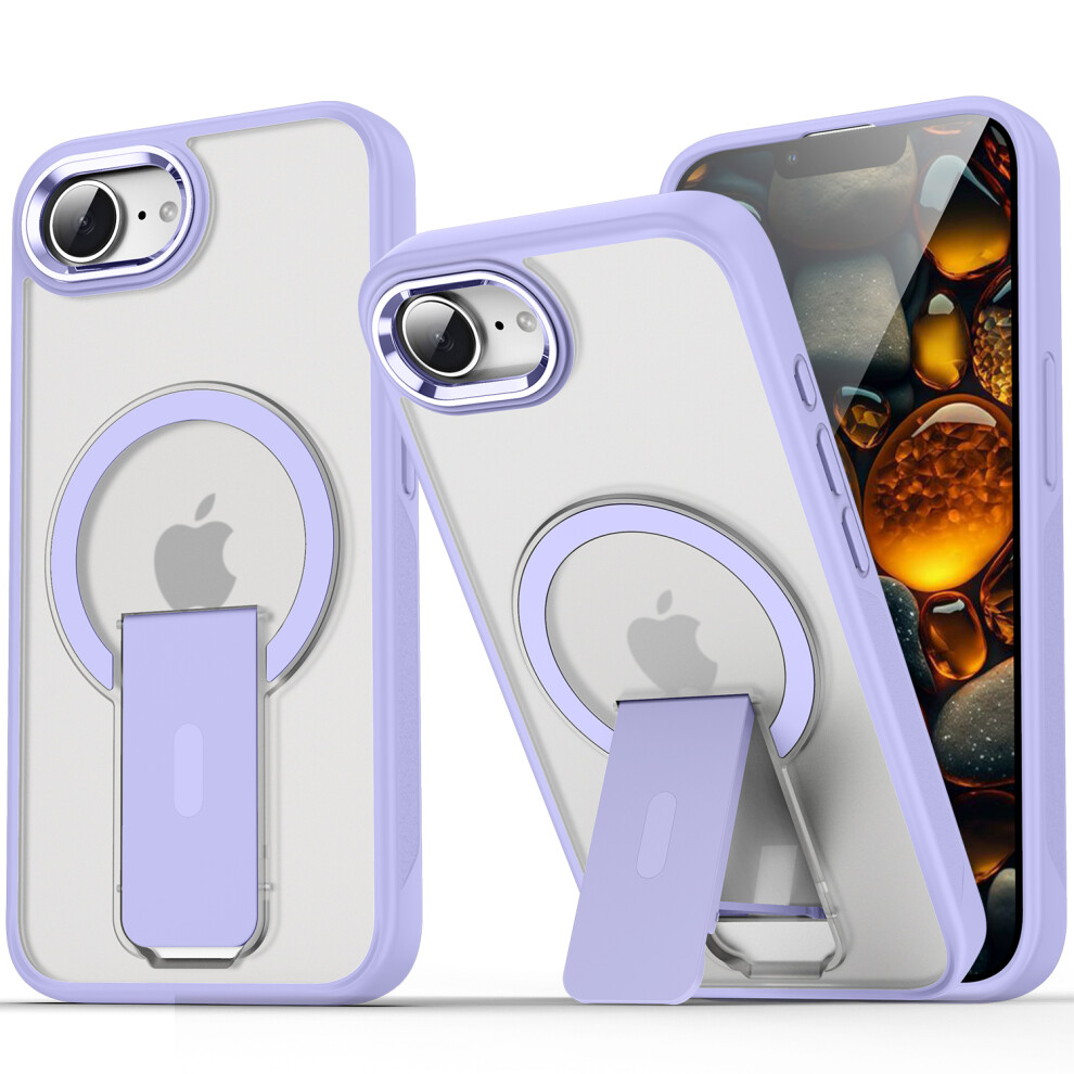 (Iphone 16E, Light ) For Iphone 16E Case Compatible With Magsafe Pc+Tpu Phone Cover With Kickstand Purple 6914281404249