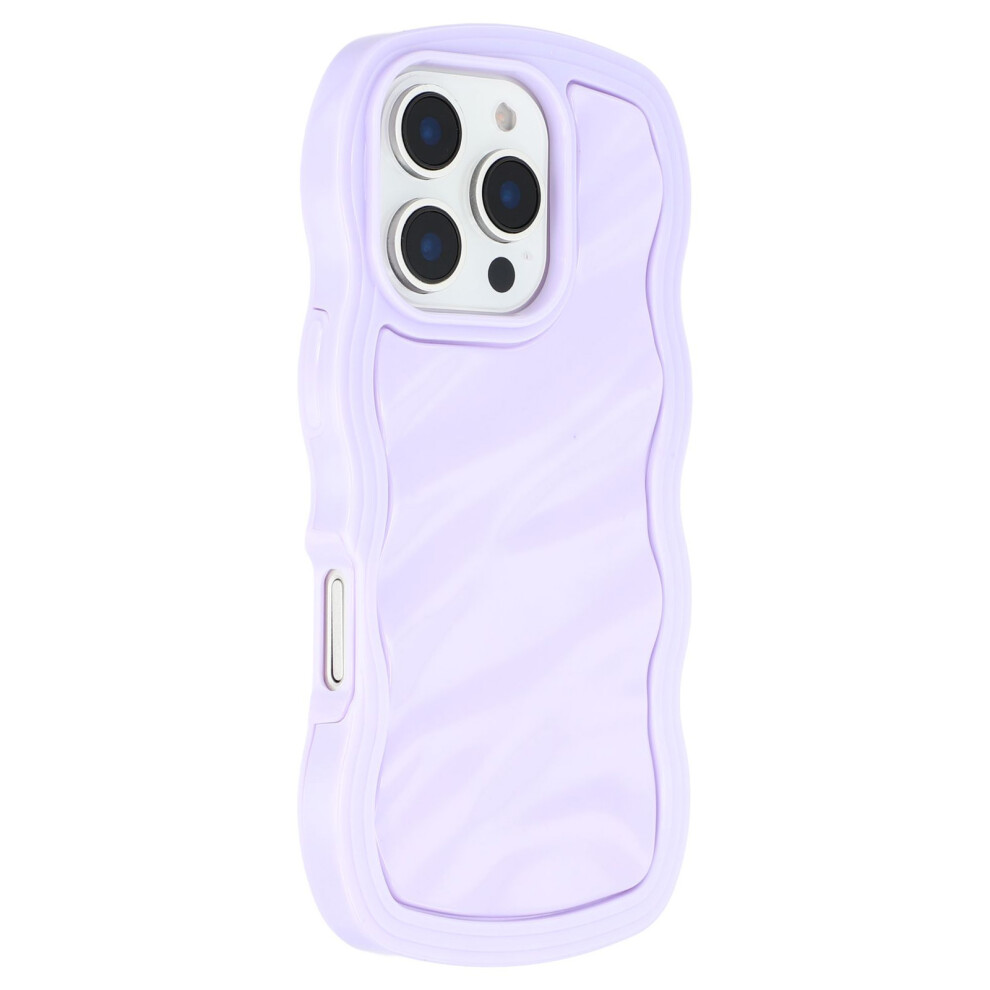 (Iphone 16 Pro, ) For Iphone 16 Pro Case Wavy Edge Shockproof Tpu+Pc Phone Cover Purple 6914288819541
