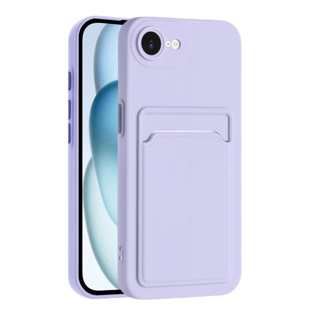 (Iphone 16E, ) For Iphone 16E Case Card Slot Matte Fingerprint-Free Back Cover Purple 6914280248004
