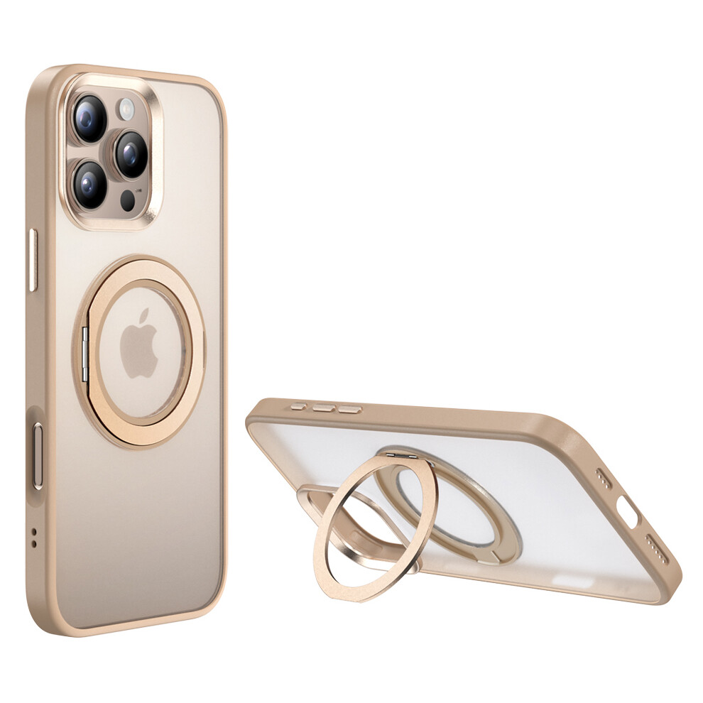 (Iphone 16 Pro, Desert ) For Iphone 16 Pro Case Rotating Magnetic Kickstand Tpu+Pc Protective Cover Gold 6914285154447