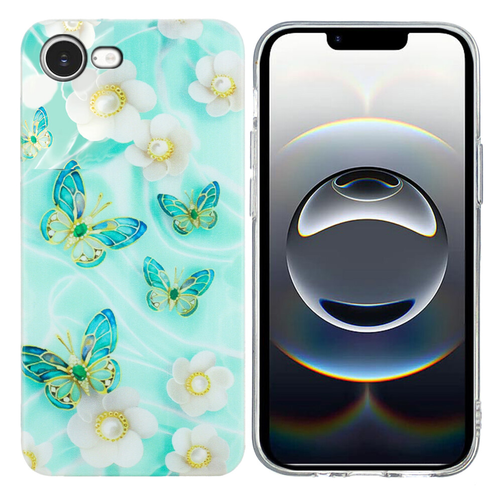 (Iphone 16E, Butterfly Flower) For Iphone 16E Case Soft Tpu Phone Back Cover Pattern Printing 6914280752112