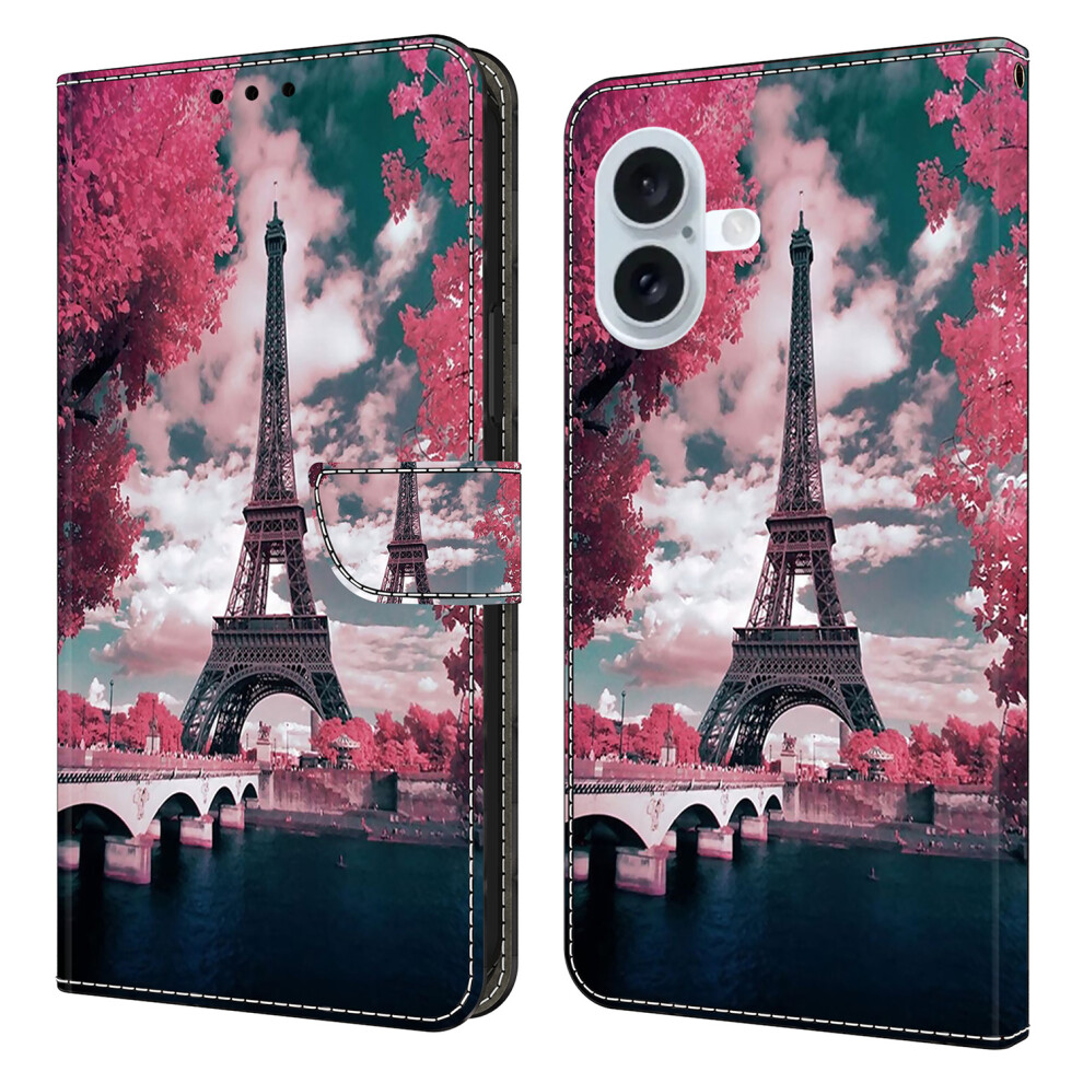 (Iphone 16 Plus, Eiffel Tower) For Iphone 16 Plus Wallet Case Pattern Printing Stand Leather Flip Phone Cover 6914289245431