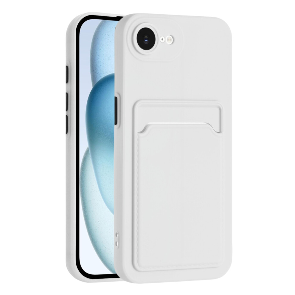 (Iphone 16E, ) For Iphone 16E Case Card Slot Matte Fingerprint-Free Back Cover White 6914286659958
