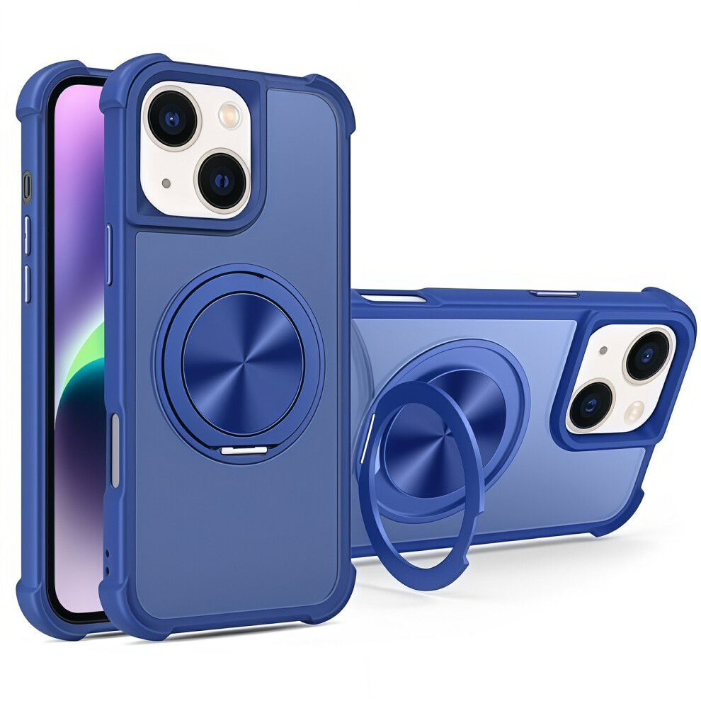 (Iphone 15, ) For Iphone 15 Case Compatible With Magsafe Cd Vein Kickstand Tpu+Pc Phone Cover Blue 6914282199847
