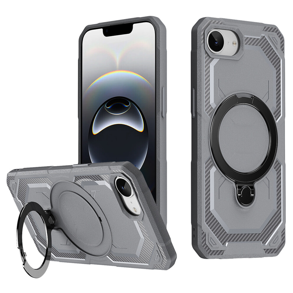 (Iphone 16E, ) For Iphone 16E Case Compatible With Magsafe Kickstand Tpu+Pc Phone Cover Grey 6914280808932