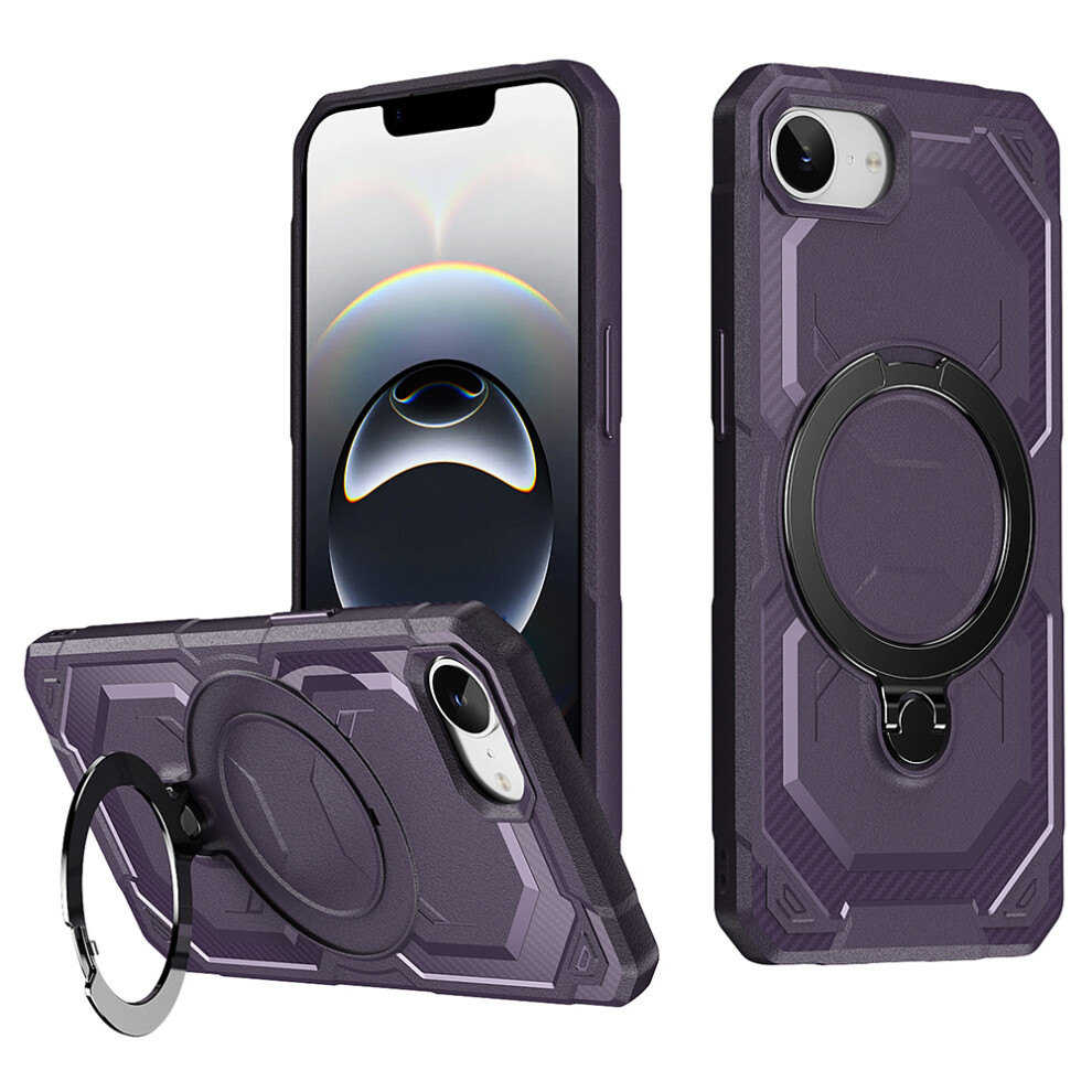 (Iphone 16E, Dark ) For Iphone 16E Case Compatible With Magsafe Kickstand Tpu+Pc Phone Cover Purple 6914286147639