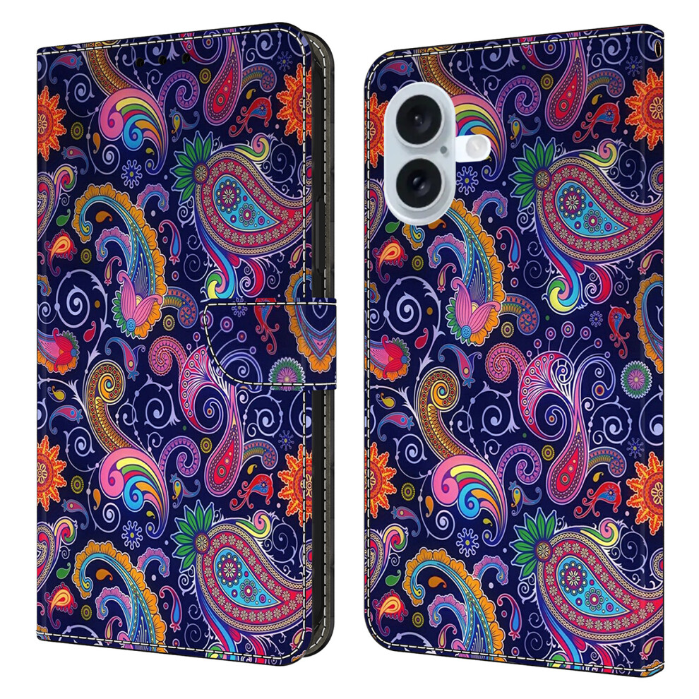 (Iphone 16, Ethnic Vine) For Iphone 16 Wallet Case Pattern Printing Stand Leather Flip Phone Cover 6914285112324