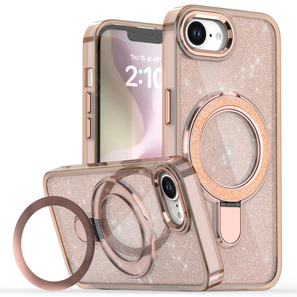 (Iphone 16E, Desert ) For Iphone 16E Case Glitter Design Tpu+Pc Kickstand Phone Protector Gold 6914288994262